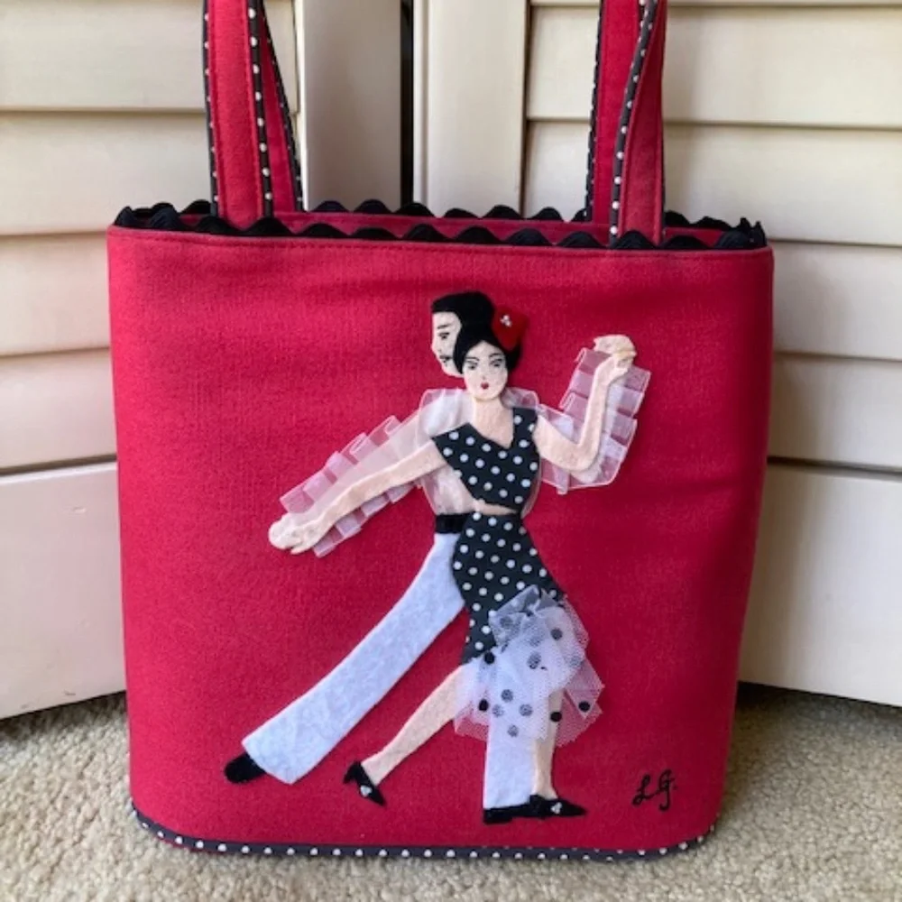 Lulu Guinness "Flamingo Dancers" Handle Bag💃 - Picture 2 of 11